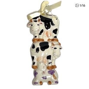 Vintage Ceramic Stacking Cows ceramic Wall Decor